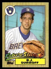 1987 Topps #216 B.J. Surhoff Rookie Card Milwaukee Brewers