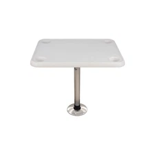 Plastic Table Top w/Aluminum Pedestal Non-Foldable Surface Mount Boat Table