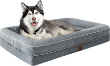 Waterproof Memory Foam Dog Beds for Extra Large Dogs Non-Slip X-Large, Grey