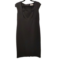 Calvin Klein Women's Size 8 Cap Sleeve Midi Little Black Dress Evening Cocktail 