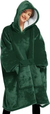 KFUBUO Wearable Blanket Hoodie for Adults Sherpa All Adult, Emerald Green 