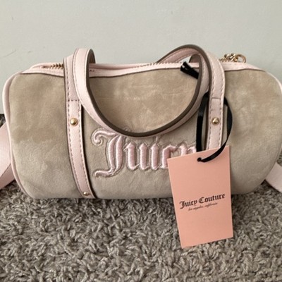 Juicy Couture Queen of Everything Mini Barrel Crossbody Bag Cafe Powder Blush