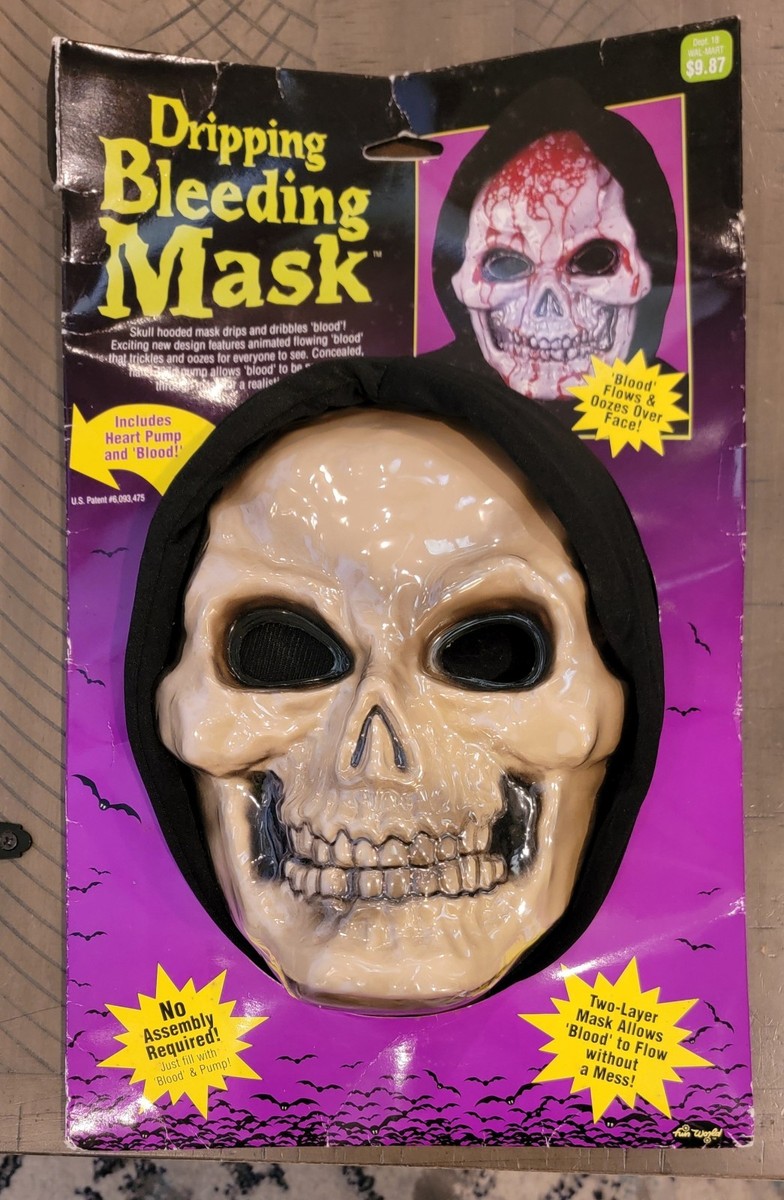 New Halloween Bleeding Skull Mask Skeleton Costume Dripping Bloody