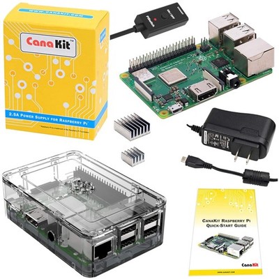 Raspberry Pi 3 B+ with  Clear Case & 2.5A Power Supply - DIY Ready