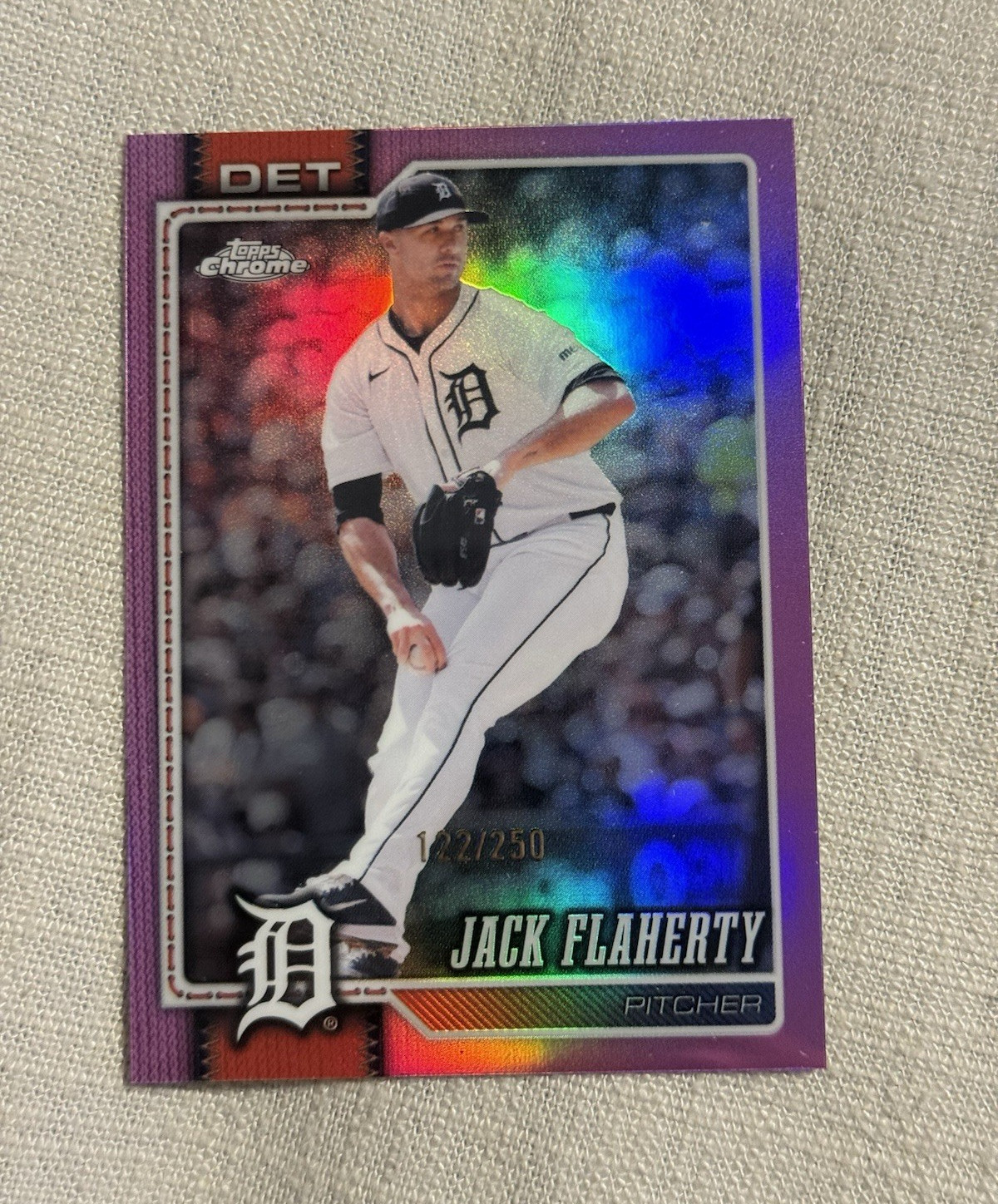 Topps Chrome 2026 Jack Flaherty Tigers Purple Parallel #14 122/250