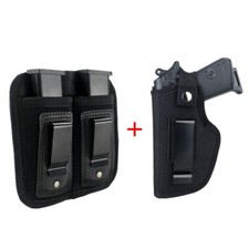 Universal 9mm IWB Double Magazine Pouch with Ambidextrous Belt Pistol Holster US