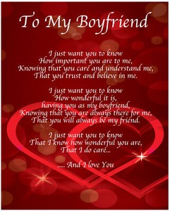 To My Boyfriend Poem Birthday Christmas 