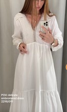 ZARA NWT WOMAN EMBROIDERED MAXI DRESS SAND  2298/091