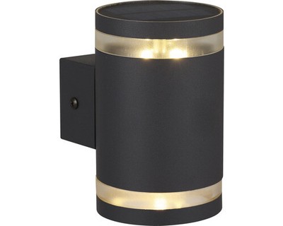 LED Solar Wandleuchte 125x90x140 mm schwarz | eBay