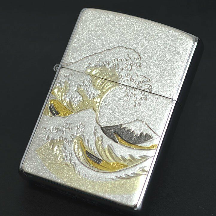 Zippo Mt. Fuji Big Wave Ocean Electroformed Plate Silver Zippo Mt. Fuji Big Wave Ocean Electroformed Plate Silver