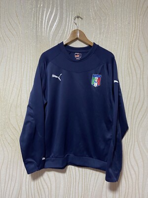 ITALY PRE MATCH TRAINING FOOTBAL SOCCER SWEATSHIRT PUMA sz L MEN NAVY | eBay
