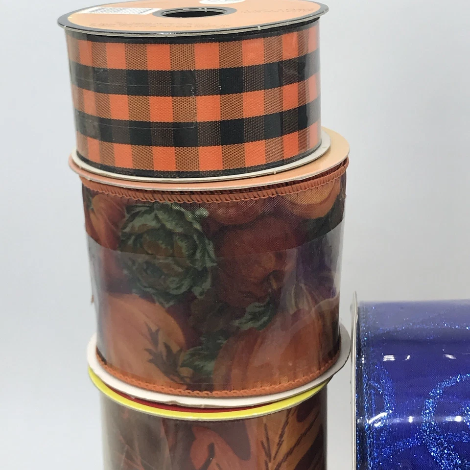 Spools of Ribbon Scrapbooking Trim Multiple Colors & Sizes Lot of 10 Wide Rolls - Image 2 of 4