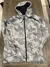 Mens Nike Therma Fit Gray Camo Hoodie Full Zip Sweatshirt Jacket Small