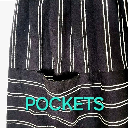 Maeve Anthropologie Size 6 Womens Striped Lined Pocket Skirt Navy - Picture 3 of 11