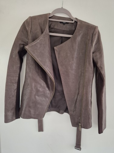 SABA 100% lamb leather Jacket Size 6 Brown - Picture 3 of 6