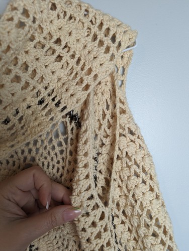 Bask Atelier Crochet Vest With Chain Detail Size M Linen Blend Boho Festival - Picture 10 of 12