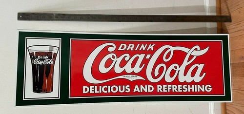 Coca Cola Tin Metal Advertising Sign 36" New Old Stock - Picture 3 of 5