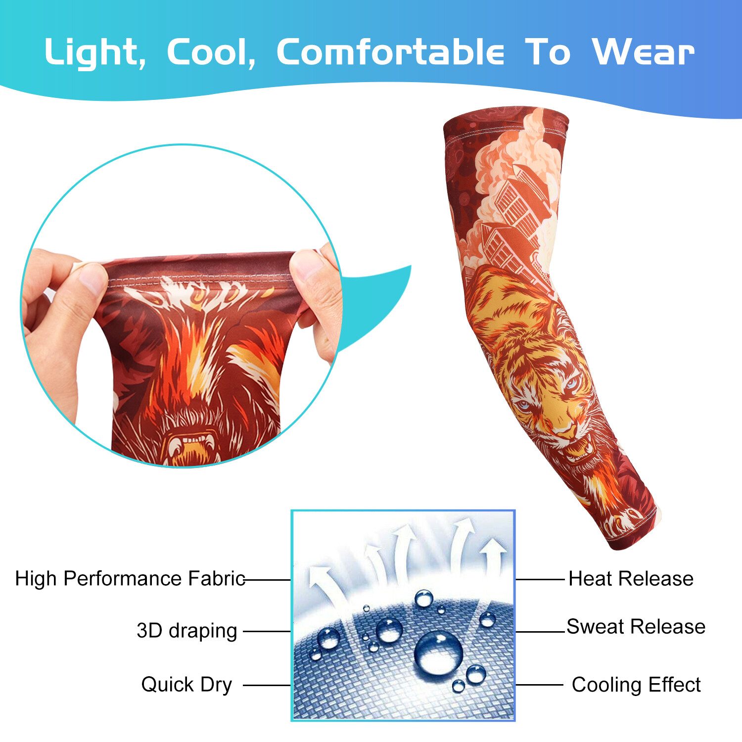 Tattoo Sunscreen Sleeve Arm Protection Block UV Anti-skid Breathable Cycling USA