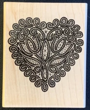 Rubber Stampede Battenburg Heart Rubber Stamp