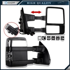 Chrome Tow Mirrors For 08-16 Ford F250/F350/F450/F550 Power Heated Turn Signal