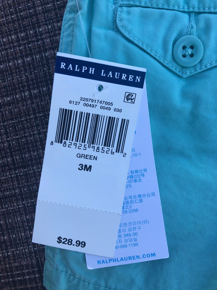NWT Ralph Lauren Baby Boys Size 3 Months Green Shorts | eBay