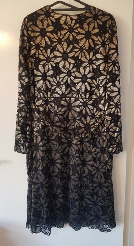 Size Small Black And Gold Net Dress - Picture 2 of 3