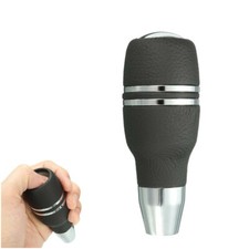 Palanca de cambios automática de cuero de aluminio negro palanca de cambios accesorios para automóvil