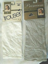 Women's Vintage Rare 2 Prs Nylon Lyrca Trouser Socks Dressy Socks Sz 9-11