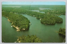 Sunset Kove Cottages & Campsite Rice lake Wisconsib Vintage Postcard