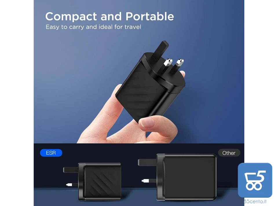 Alimentatore 36W PD USB C + USB-A 5V 3A Ricarica Rapida Spina Uk No confezione - Immagine 2 di 4