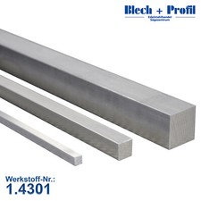 Edelstahl Vierkantstahl 4x4mm - 50x50mm 1.4301 V2A Vierkant Stab Länge bis 3m