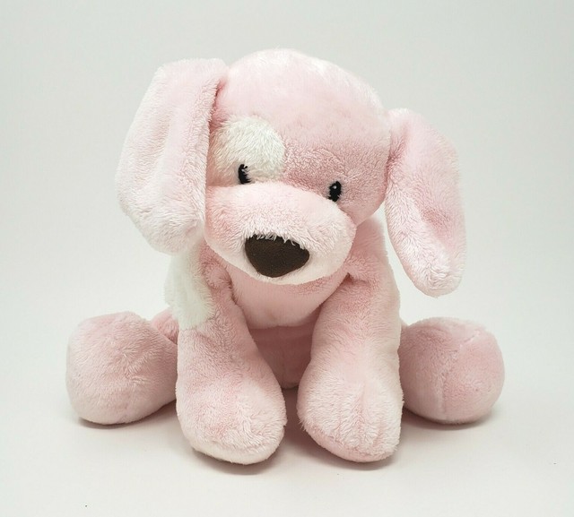 BABY GUND SPUNKY PINK & WHITE PUPPY DOG 058374 STUFFED ANIMAL PLUSH