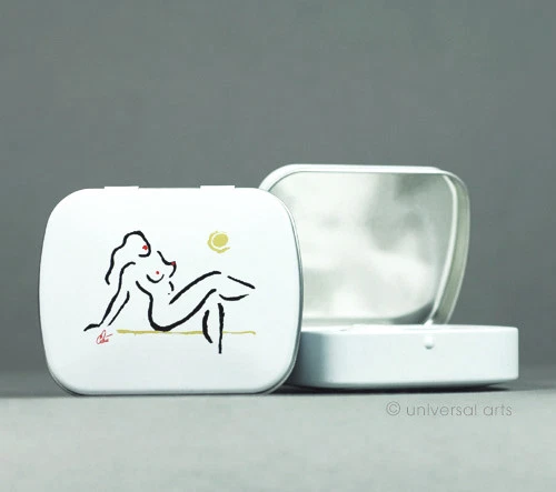 JACQUELINE DITT - Tin Box Hot Girl ltd.Minzbonbon Dose Pillbox Akt Grafik Pin Up - Bild 2 von 2