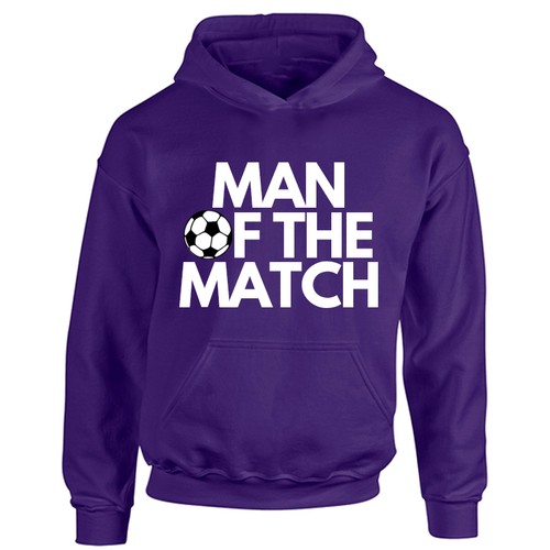 Kids Man Of The Match Football Hoodie - Best Player Sports Game Boys Girls Hood - Picture 7 of 13