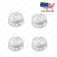 4 Pcs White/Gold Electirc Guitar Control Knobs Speed Knobs For Les Paul SG