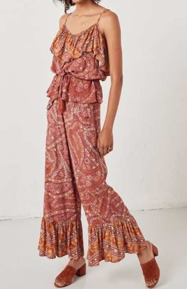 Spell & The Gypsy Collective City Lights Pants XS 6 8 Floral Gypsy Boho Flare