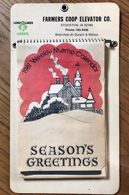 vintage Farmers Coop Calendar Wall Calender Elevator Co. Land O Lake