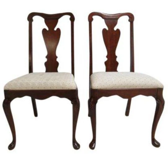 Par de sillas de escritorio laterales de comedor Chippendale de cerezo macizo Pennsylvania House C Foto 2 de 4