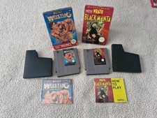 NINTENDO NES GAMES BUNDLE - TECMO WORLD WRESTLING +  WRATH OF THE BLACK MANTA