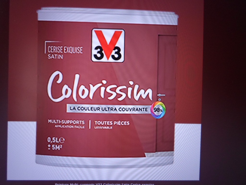 Peinture Colorissim Cerise Exquise satin 0.50L pour boiseries et murs de cuisine