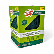 Scotch-Brite 3M Heavy Duty Industrial Size Scour Pads 20-Pack - Green