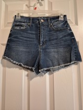 Refuge Fringed Hem High Waist Distressed Short BoHo Beachy 2