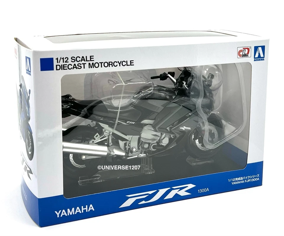 Moto miniature 1:12 Aoshima Skynet YAMAHA FJR1300A gris foncé neuve dans sa b... - Photo 3/4
