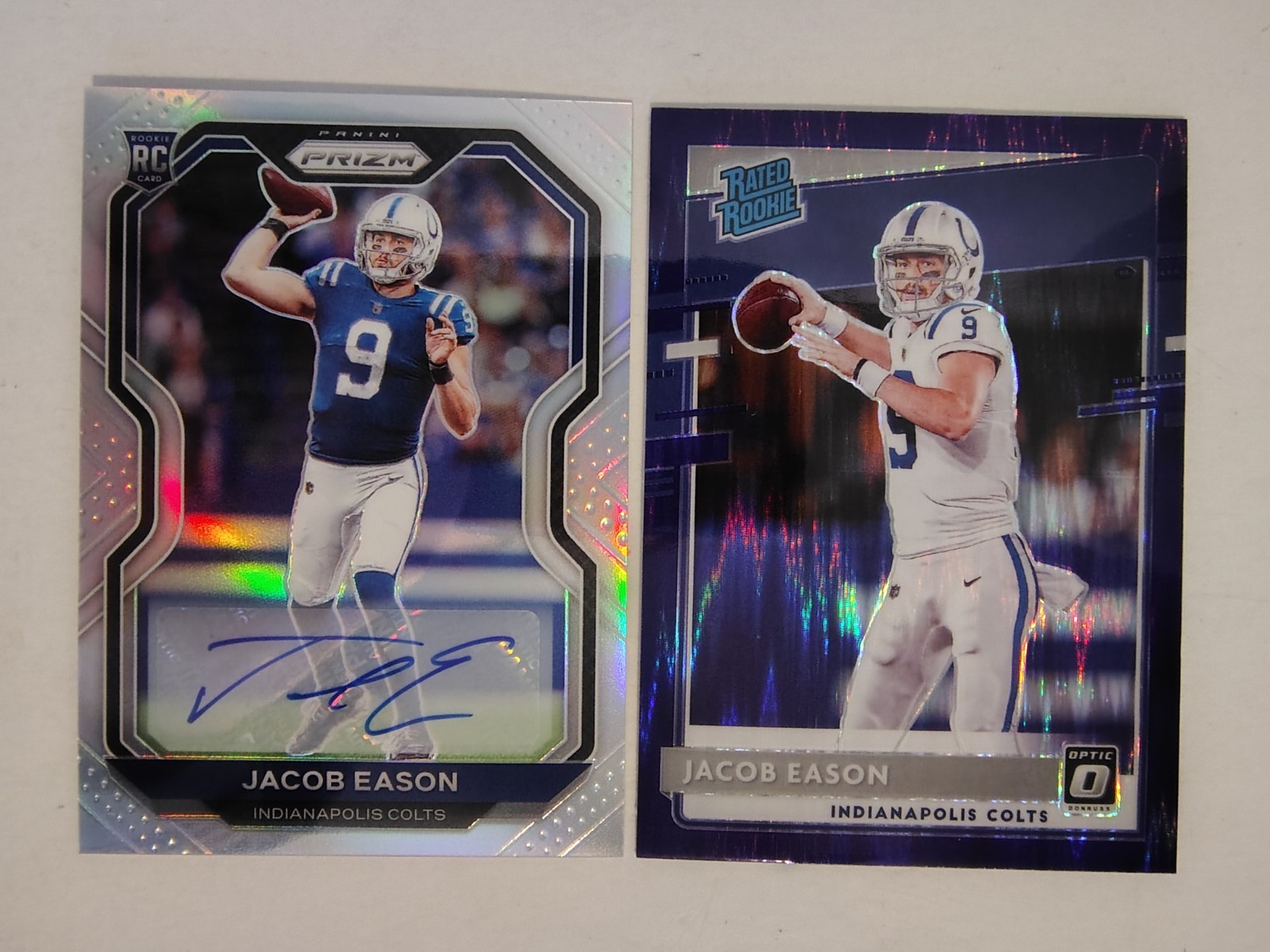 2020 Panini Prizm - Jacob Eason Rookie Silver Auto & Purple Shock Optic - Colts