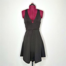 Express Women's Sleeveless Little Black Mini Dress with Cutouts & Keyhole Size 0