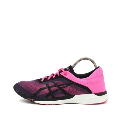 ASICS Damen fuzeX Sneaker Pink/Schwarz Synthetik Atmungsaktiv Laufschuh EU 39,5