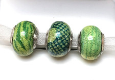 (3) RETIRED Kay Jewelers CHARMED MEMORIES Michael Anthony Green Sparkle Beads