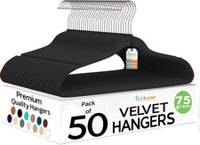50 Pack New Premium Quality Velvet Hangers Ultra Thin Non Slip Adult Felt Space