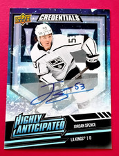 2022-23 JORDAN SPENCE Highly Anticipated Auto LA Kings HA-25 Credentials