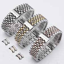 12-24mm Stainless Steel Watch Strap Band Jubilee Bracelet Straight Curved End